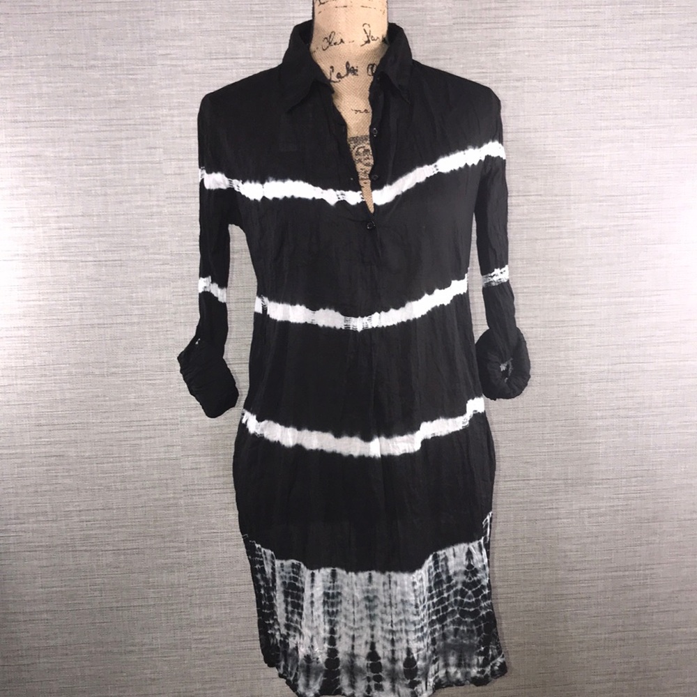 NEW Tie dye coverup tunic dress shirt